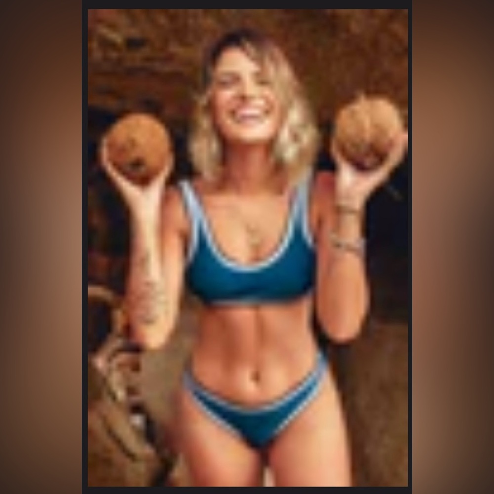 Sporty Blue and Black Crochet Bikini - S / Multi-Color